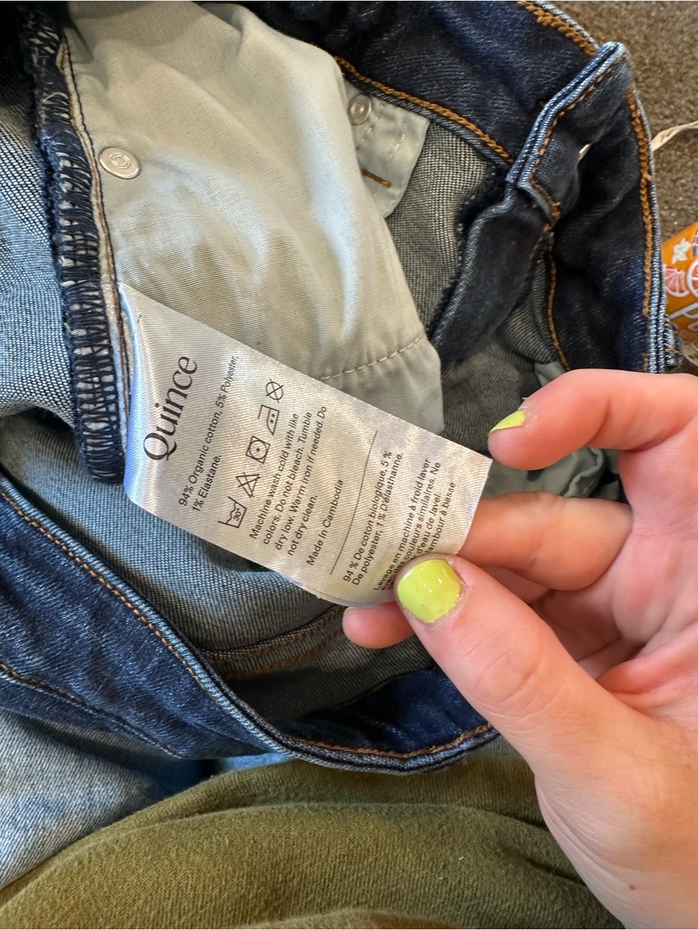 Quince “Bella Stretch” High Rise Wide Leg Dark Wash Midnight Blue Jeans 29 Short - Picture 6 of 9